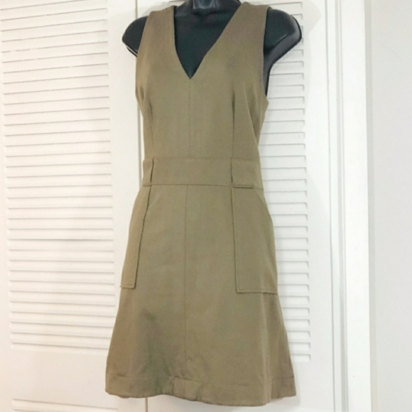 Banana Republic spr 15 tan zipper skater dress - Picture 1 of 4